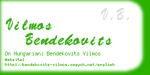 vilmos bendekovits business card